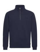 Essential Logo Henley Tops Knitwear Half Zip Jumpers Navy Superdry