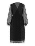 Vifeather L/S Midi Wrap Dress/Ka Knælang Kjole Black Vila