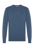 Uspa Knit Adair Men Tops Knitwear Round Necks Blue U.S. Polo Assn.