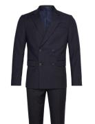 Narrow Striped Db Mens Suit Habit Navy Lindbergh