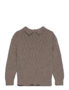 Baby Pointelle Blouse Tops Knitwear Pullovers Beige FUB