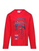 Tshirt Tops T-shirts Long-sleeved T-Skjorte Red Spider-man