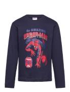 Tshirt Tops T-shirts Long-sleeved T-Skjorte Navy Spider-man