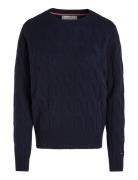 Soft Wool Cable C-Nk Ls Swt Tops Knitwear Jumpers Navy Tommy Hilfiger