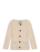 Baby Rib Cardigan Tops Knitwear Cardigans Cream FUB