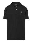 Dhm Pique Polo Tops T-shirts Polo Shirts Short-sleeved Polo Shirts Bla...