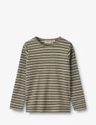 T-Shirt L/S Stig Tops T-shirts Long-sleeved T-Skjorte Brown Wheat