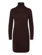 Cable Wool-Cashmere Turtleneck Dress Kort Kjole Brown Polo Ralph Laure...