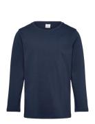 Top Ls Solid Tops T-shirts Long-sleeved T-Skjorte Navy Lindex