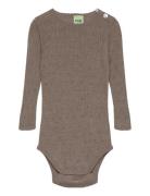 Baby Rib Cardigan Tops Knitwear Cardigans Brown FUB