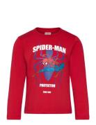 Tshirt Tops T-shirts Long-sleeved T-Skjorte Red Spider-man