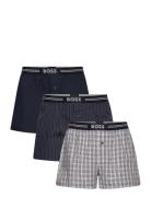 3P Woven Boxer Underwear Boxer Shorts Navy BOSS