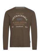 Tee L/S Tops T-Langærmet Skjorte Brown Blend