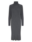 Yasmavi Knit Midi Rollneck Dress Noos Knælang Kjole Grey YAS