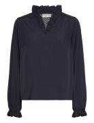 Frjulina Bl 1 Tops Blouses Long-sleeved Navy Fransa