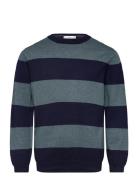 Knit Striped Sweater Tops Knitwear Pullovers Navy Mango