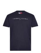 Tjm Reg Linear Logo Tee Ext Tops T-Kortærmet Skjorte Navy Tommy Jeans