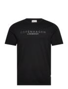 Tee With Hd Lindbergh Flag Tops T-Kortærmet Skjorte Black Lindbergh