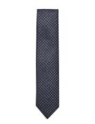 Patterned Tie 7 Cm Slips Navy Lindbergh Black