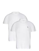 2 Pack Monologo T-Shirt Tops T-Kortærmet Skjorte White Calvin Klein Je...