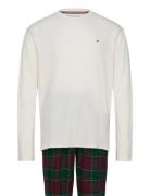 Ls Waffle Flannel Pj Set Pyjamas Nattøj White Tommy Hilfiger