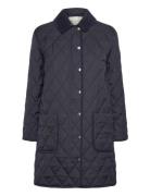 Quilted Cord Detailed Coat Quiltet Jakke Navy GANT