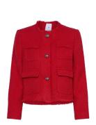 Pocket Tweed Jacket Outerwear Jackets Light-summer Jacket Red Mango