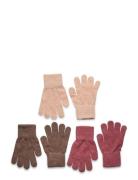 Magic Gloves Knit 3-Pack Accessories Gloves & Mittens Gloves Pink Miny...