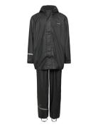 Basic Rainsuit, Pu Outerwear Rainwear Rainwear Sets Black CeLaVi