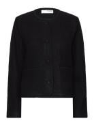 Slfdarla Ls Knit Short Cardigan D2 Uldjakke Jakke Black Selected Femme