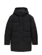 Hybrid Down Parka Parka Jakke Black Tom Tailor