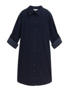 Solid Corduroy Dress Knælang Kjole Navy Tom Tailor