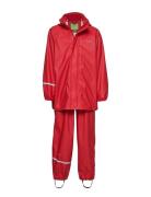 Basci Rainwear Set, Solid Outerwear Rainwear Rainwear Sets Red CeLaVi