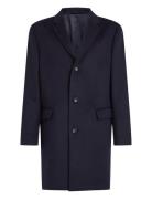 Fine Wool Blend Coat Uldfrakke Frakke Navy Calvin Klein