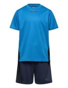 Hmlmulti Pl Set Kids Sport Sets With Short-sleeved T-shirt Blue Hummel