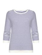 Striped Jacquard Sweatshirt Tops Knitwear Jumpers Blue Tom Tailor
