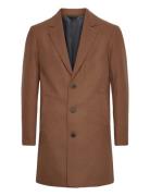 Jjeharrison Wool Coat Sn Uldfrakke Frakke Brown Jack & J S