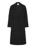 Slrubie Belted Coat Uldfrakke Frakke Black Soaked In Luxury