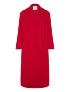 Slrubie Long Coat Uldfrakke Frakke Red Soaked In Luxury