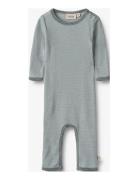 Wool Jumpsuit L/S Haven Langærmet Body Blue Wheat