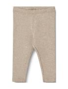 Rib Leggings Maddy Bottoms Leggings Beige Wheat