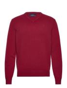 Lambswool V Neck Tops Knitwear V-necks Red Hackett London