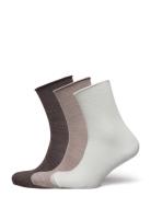 Sock 3 P Merino Roll Edge Lingerie Socks Regular Socks Beige Lindex