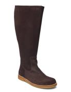 Booties - Flat - With Elastic Lange Støvler Brown ANGULUS