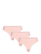 Thong 3Pk G-streng Undertøj Pink Calvin Klein
