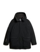 City Padded Parka Jacket Parka Jakke Black Superdry