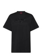 Vintage Tee_12 Tops T-shirts & Tops Short-sleeved Black HUGO