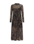 Hanna Mesh Dress Knælang Kjole Brown AllSaints