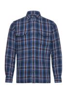 Classic Fit Plaid Flannel Workshirt Tops Shirts Casual Blue Polo Ralph...