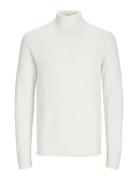 Jjpannel Knit Roll Neck Aw24 Tops Knitwear Turtlenecks White Jack & J ...